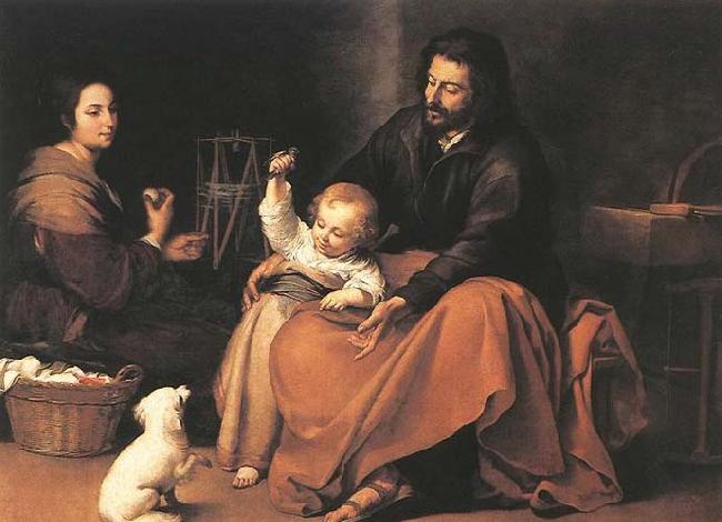 MURILLO, Bartolome Esteban The Holy Family with a Bird oil painting image